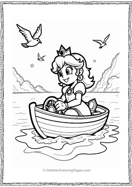 Princess Daisy Sailing On A Calm Sea Free PDF Printable