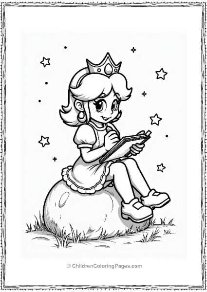 Princess Daisy Sketching Stars Free PDF Printable