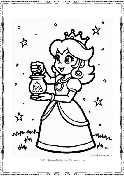 Princess Daisy Stargazing With Lantern Free PDF Printable