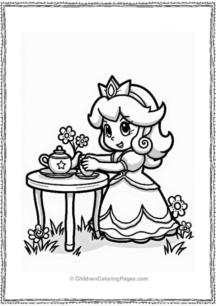 Princess Daisy Tea Set Display Free PDF Printable