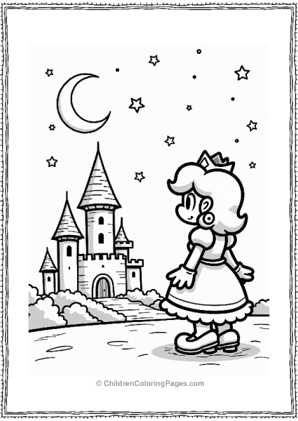 Princess Daisy Under A Starry Sky Free PDF Printable