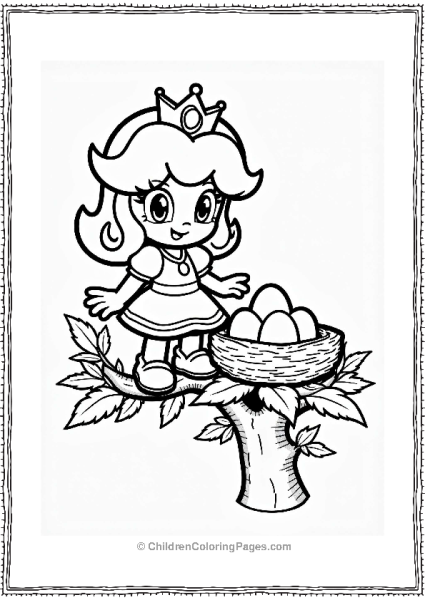 Princess Daisy With A Birds Nest Free PDF Printable