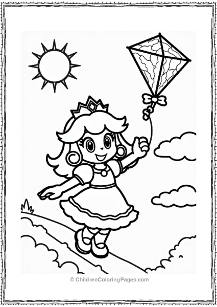 Princess Daisy With Colorful Kites Free PDF Printable