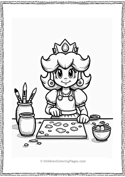 Princess Daisy With Colorful Paints Free PDF Printable
