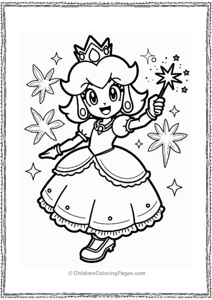 Princess Daisy With Colorful Sparklers Free PDF Printable
