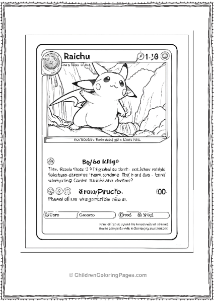 Raichu Pokemon Card With A Waterfall Free PDF Printable
