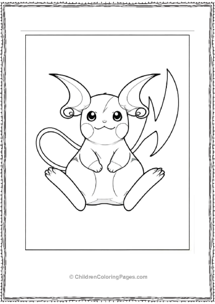 Raichu Sitting With Lightning Tail Free PDF Printable