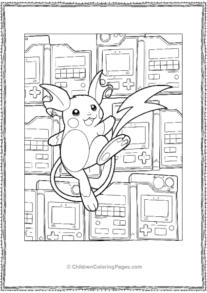Raichu With A Lightning Bolt Tail Free PDF Printable