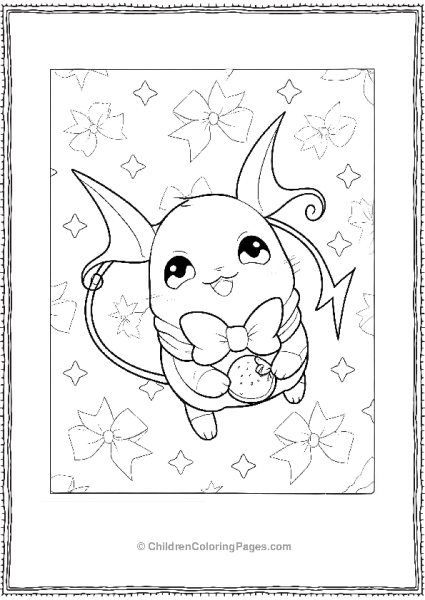 Raichu With A Tie And A Strawberry Free PDF Printable