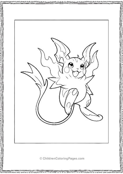 Raichu With Flames Coming Out Free PDF Printable