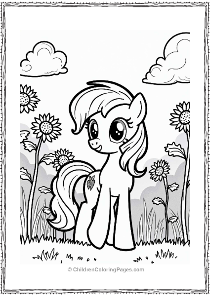 Rainbow Dash Among Sunflowers Free PDF Printable
