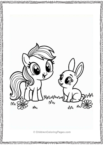 Rainbow Dash And A Happy Rabbit Free PDF Printable