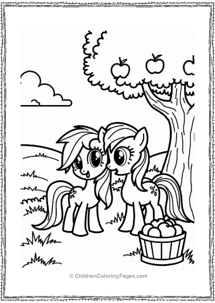 Rainbow Dash And Applejack Apple Picking Free PDF Printable