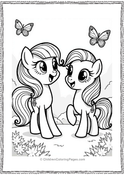 Rainbow Dash And Fluttershy With Butterflies Free PDF Printable