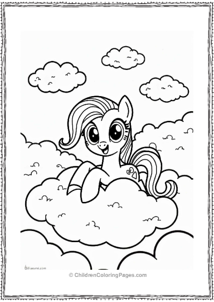 Rainbow Dash And Friends In The Clouds Free PDF Printable