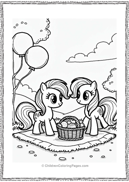 Rainbow Dash And Pinkie Pie Picnic Free PDF Printable