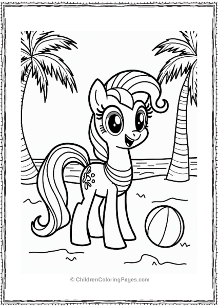 Rainbow Dash At A Beach Party Free PDF Printable