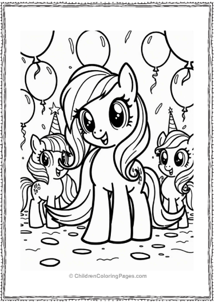 Rainbow Dash At A Rainbow Party Free PDF Printable