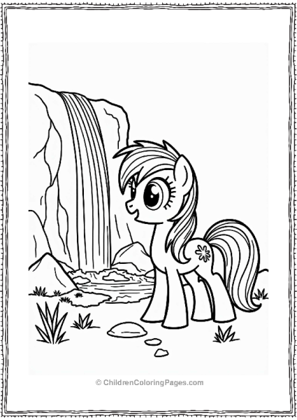 Rainbow Dash At A Rainbow Waterfall Free PDF Printable