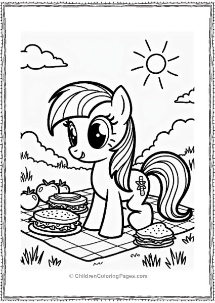 Rainbow Dash At A Spring Picnic Free PDF Printable