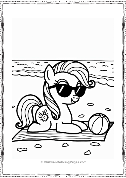 Rainbow Dash At The Beach Free PDF Printable
