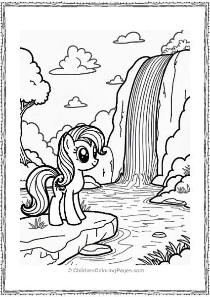 Rainbow Dash At The Rainbow Waterfall Free PDF Printable