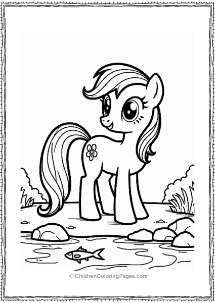 Rainbow Dash By A Sparkling Stream Free PDF Printable