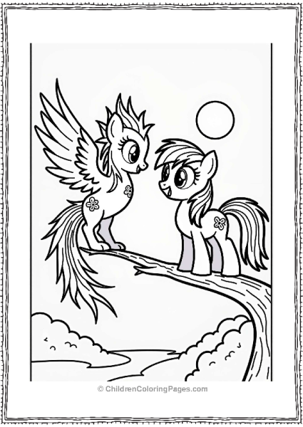 Rainbow Dash Meets A Phoenix At Sunset Free PDF Printable