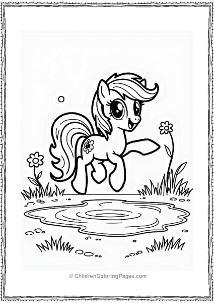 Rainbow Dash Splashing In A Puddle Free PDF Printable
