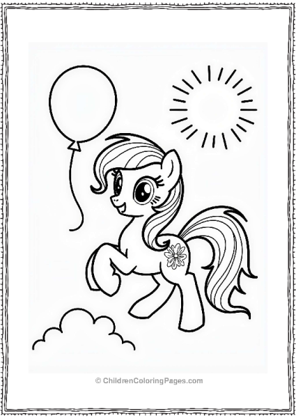 Rainbow Dash With A Balloon Free PDF Printable