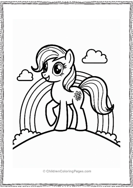 Rainbow Dash With A Colorful Rainbow Free PDF Printable
