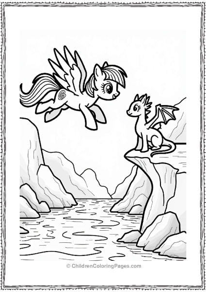 Rainbow Dash With A Friendly Dragon Free PDF Printable