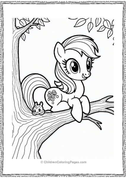 Rainbow Dash With A Friendly Squirrel Free PDF Printable