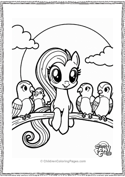 Rainbow Dash With Colorful Birds Free PDF Printable