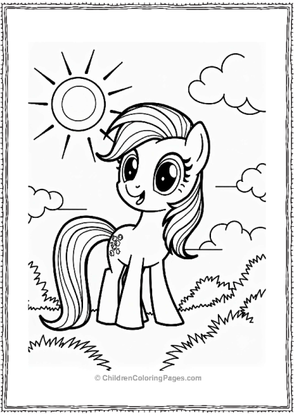 Rainbow Dash With The Sun Free PDF Printable