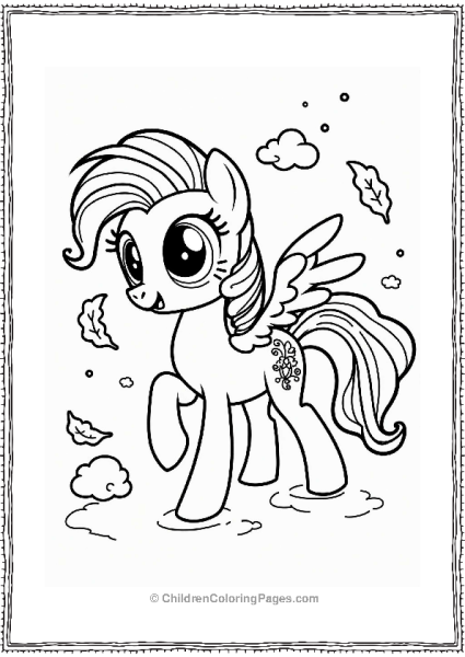 Rainbow Dash With Wind Swirls Free PDF Printable