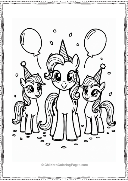 Rarity And Friends Birthday Celebration Free PDF Printable