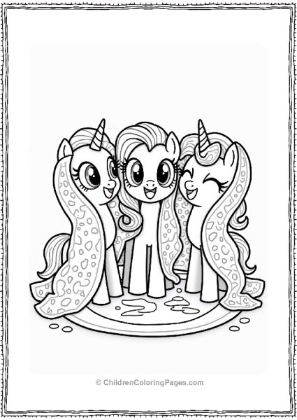 Rarity And Friends In Spa Towels Free PDF Printable