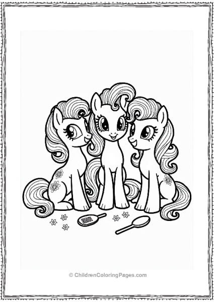 Rarity And Friends With Hair Curlers Free PDF Printable