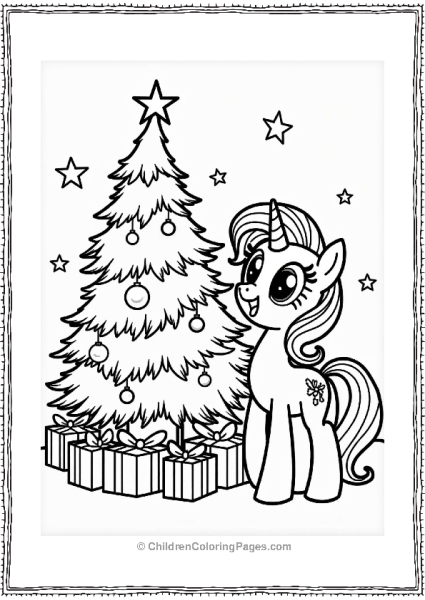 Rarity Decorating A Christmas Tree Free PDF Printable