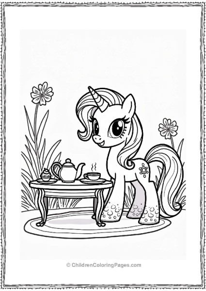 Rarity Hosting A Tea Party Free PDF Printable
