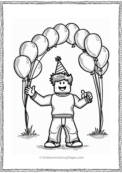 Roblox Avatar At A Colorful Party Free PDF Printable