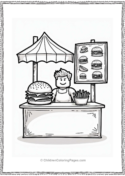 Roblox Avatar At A Food Stall Free PDF Printable