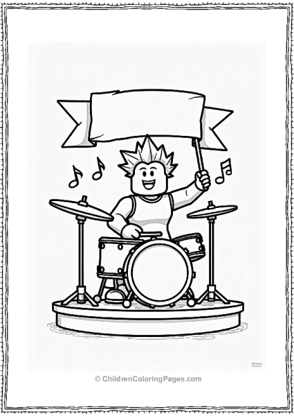 Roblox Avatar Drumming On Stage Free PDF Printable
