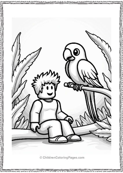 Roblox Character And Pixelated Parrot Free PDF Printable