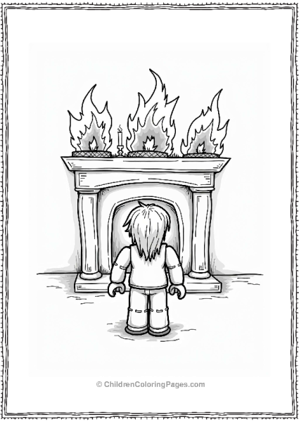 Roblox Character By Haunted Fireplace Free PDF Printable
