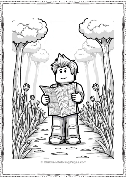 Roblox Character Exploring A Forest Path Free PDF Printable