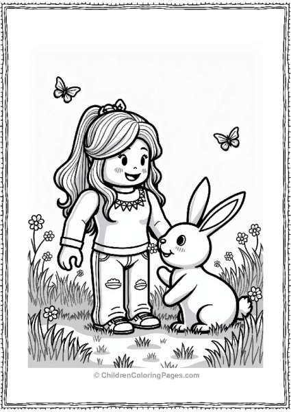 Roblox Character Feeding A Pixelated Bunny 1 Free PDF Printable
