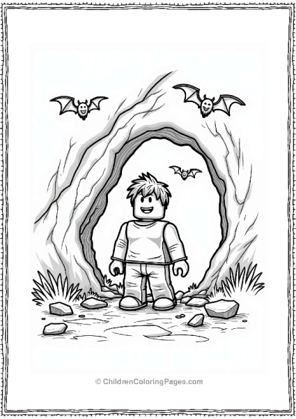 Roblox Character In A Rocky Cave Free PDF Printable