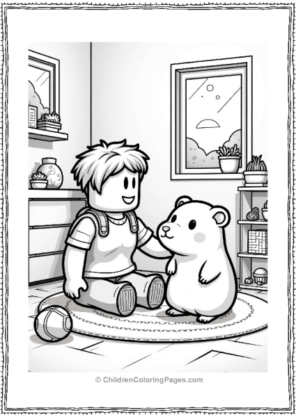 Roblox Character With A Pixelated Hamster Free PDF Printable
